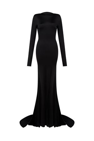 Gather Detail And Open Back Gown DAVID KOMA | PF25DK07DLBLACK